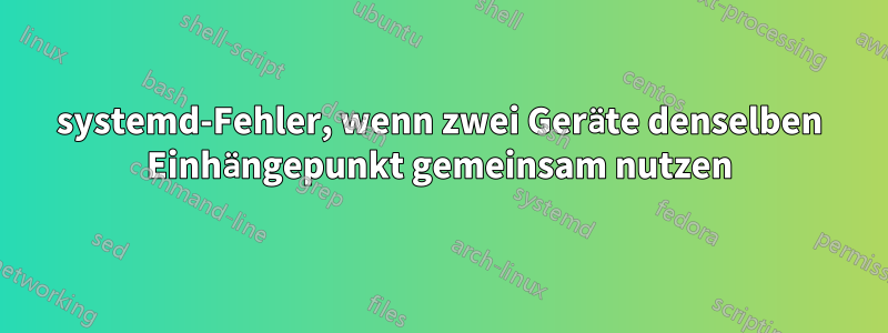 systemd-Fehler, wenn zwei Geräte denselben Einhängepunkt gemeinsam nutzen