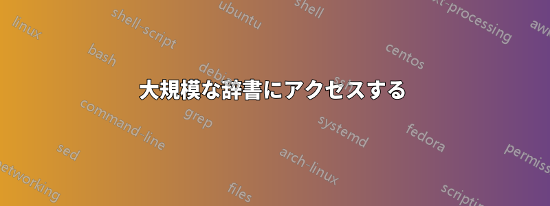 大規模な辞書にアクセスする