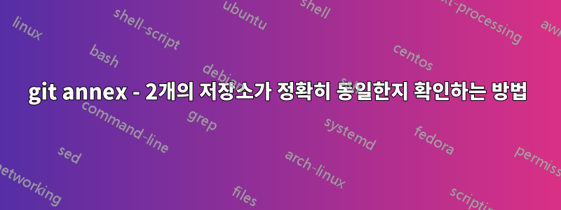 git annex - 2개의 저장소가 정확히 동일한지 확인하는 방법