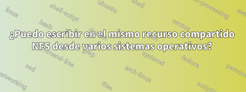 ¿Puedo escribir en el mismo recurso compartido NFS desde varios sistemas operativos?
