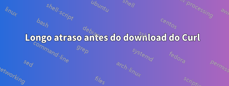 Longo atraso antes do download do Curl 