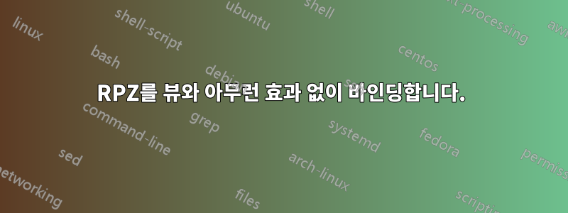 RPZ를 뷰와 아무런 효과 없이 바인딩합니다.