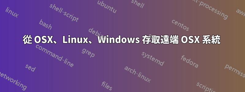 從 OSX、Linux、Windows 存取遠端 OSX 系統