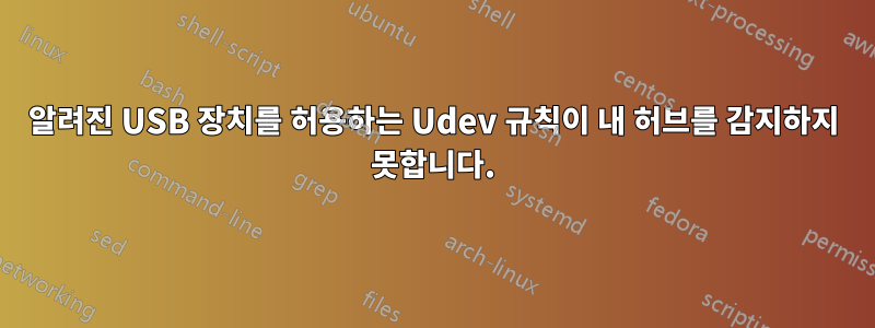 알려진 USB 장치를 허용하는 Udev 규칙이 내 허브를 감지하지 못합니다.