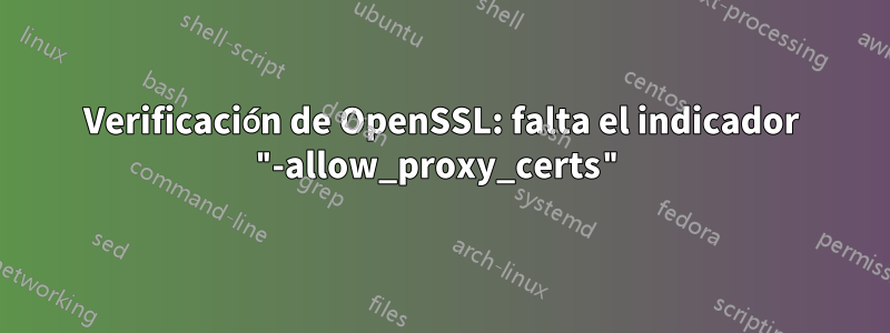 Verificación de OpenSSL: falta el indicador "-allow_proxy_certs"