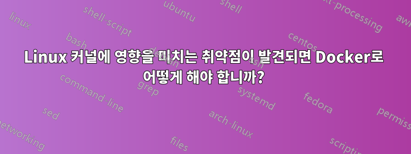 Linux 커널에 영향을 미치는 취약점이 발견되면 Docker로 어떻게 해야 합니까?