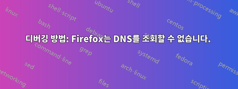 디버깅 방법: Firefox는 DNS를 조회할 수 없습니다.