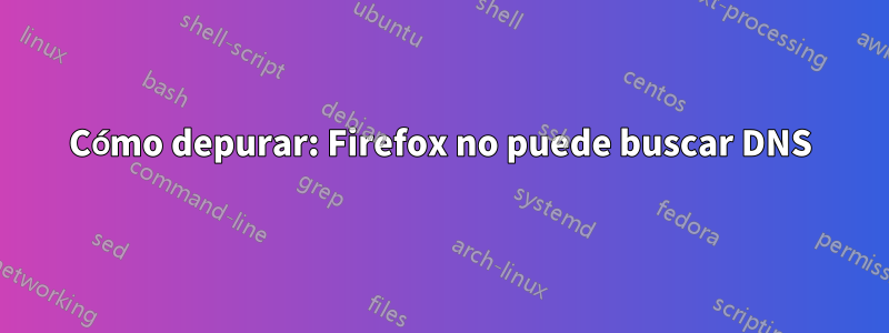Cómo depurar: Firefox no puede buscar DNS