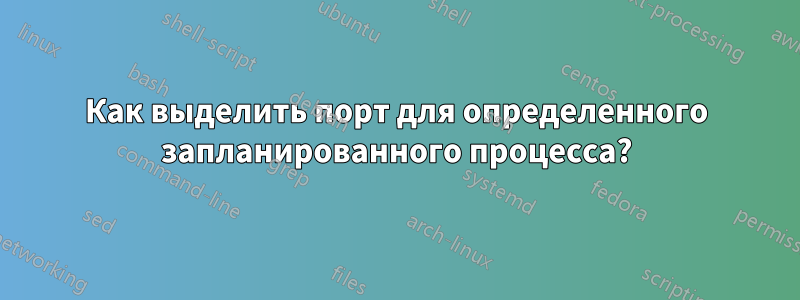 Как выделить порт для определенного запланированного процесса?