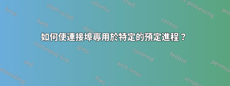 如何使連接埠專用於特定的預定進程？