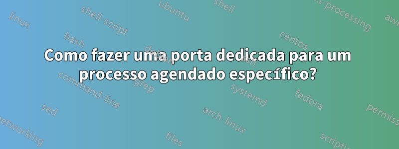 Como fazer uma porta dedicada para um processo agendado específico?
