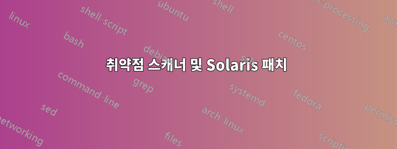 취약점 스캐너 및 Solaris 패치