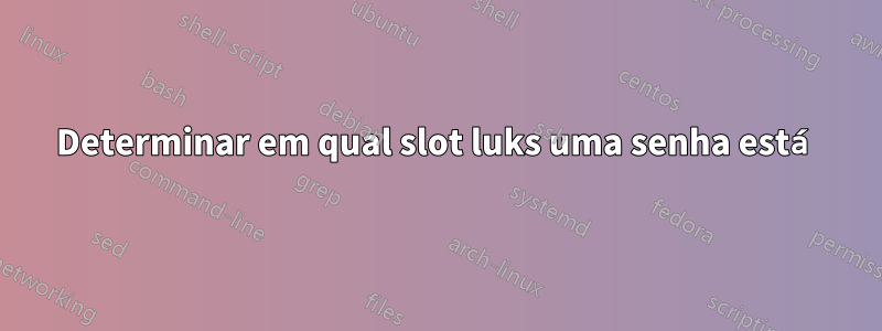 Determinar em qual slot luks uma senha está