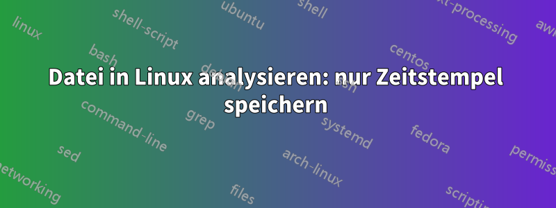 Datei in Linux analysieren: nur Zeitstempel speichern