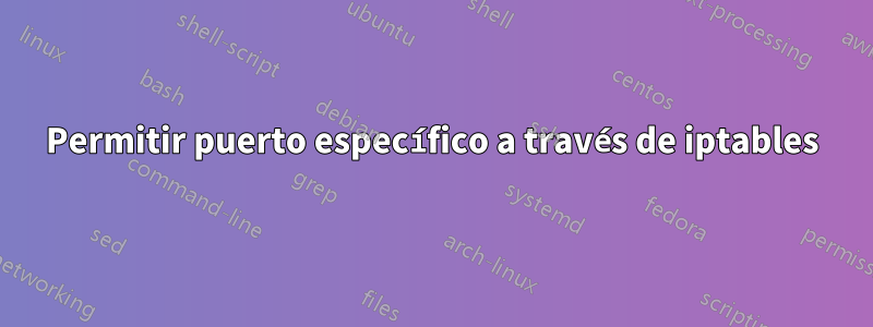 Permitir puerto específico a través de iptables