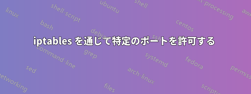iptables を通じて特定のポートを許可する
