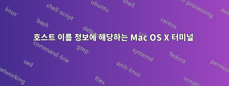 호스트 이름 정보에 해당하는 Mac OS X 터미널