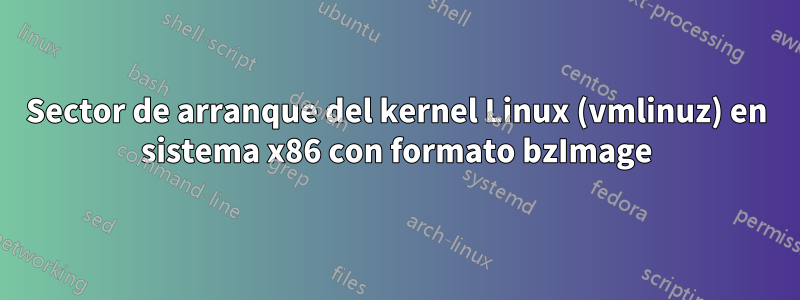 Sector de arranque del kernel Linux (vmlinuz) en sistema x86 con formato bzImage