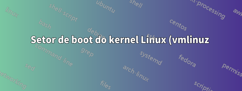 Setor de boot do kernel Linux (vmlinuz) em sistema x86 com formato bzImage
