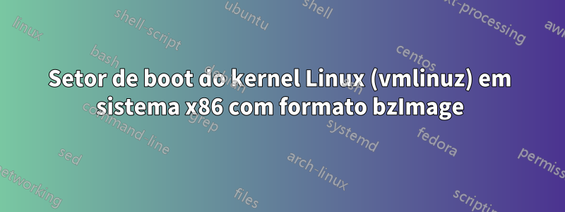 Setor de boot do kernel Linux (vmlinuz) em sistema x86 com formato bzImage