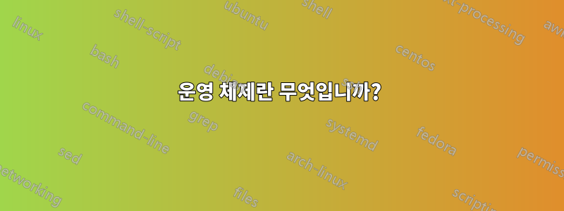 운영 체제란 무엇입니까?