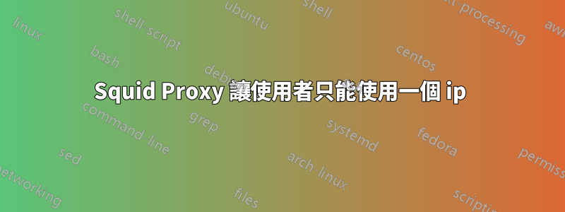 Squid Proxy 讓使用者只能使用一個 ip