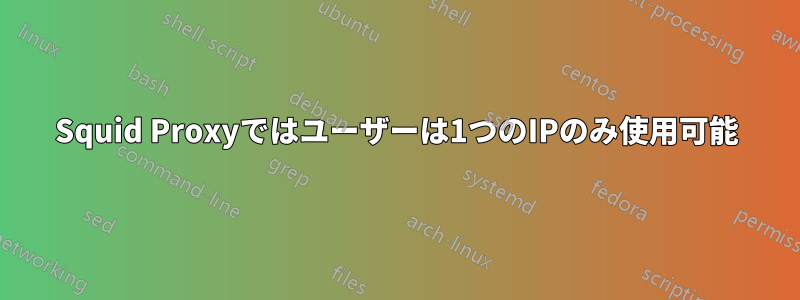 Squid Proxyではユーザーは1つのIPのみ使用可能