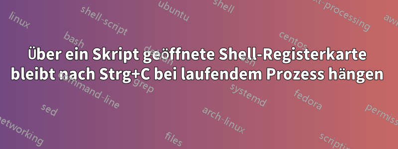 Über ein Skript geöffnete Shell-Registerkarte bleibt nach Strg+C bei laufendem Prozess hängen