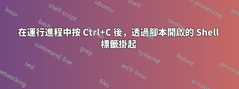 在運行進程中按 Ctrl+C 後，透過腳本開啟的 Shell 標籤掛起