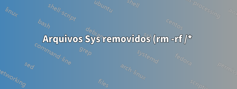 Arquivos Sys removidos (rm -rf /*) ajuda