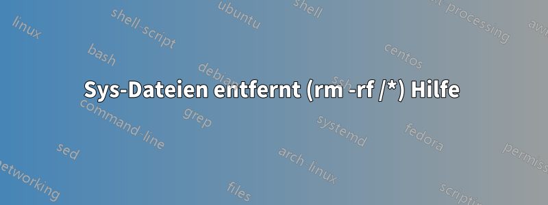 Sys-Dateien entfernt (rm -rf /*) Hilfe