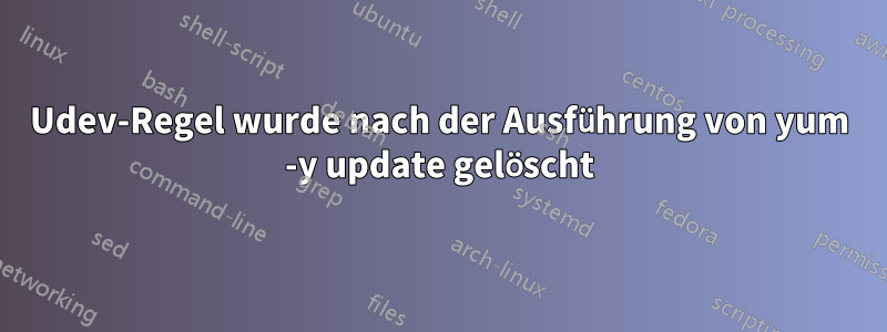 Udev-Regel wurde nach der Ausführung von yum -y update gelöscht