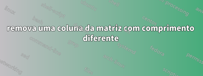 remova uma coluna da matriz com comprimento diferente