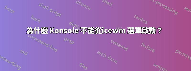 為什麼 Konsole 不能從icewm 選單啟動？