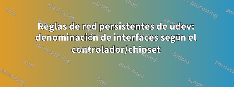 Reglas de red persistentes de udev: denominación de interfaces según el controlador/chipset