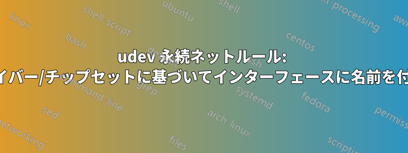 udev 永続ネットルール: ドライバー/チップセットに基づいてインターフェースに名前を付ける