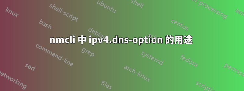 nmcli 中 ipv4.dns-option 的用途