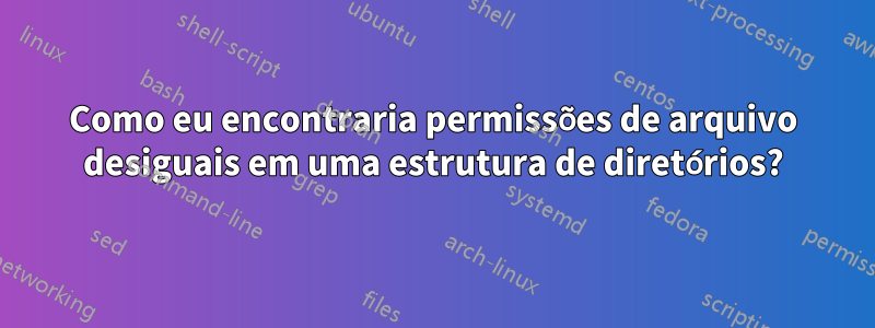 Como eu encontraria permissões de arquivo desiguais em uma estrutura de diretórios?