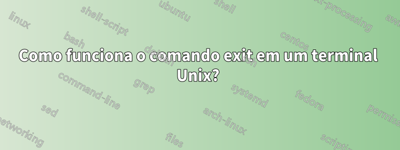 Como funciona o comando exit em um terminal Unix?