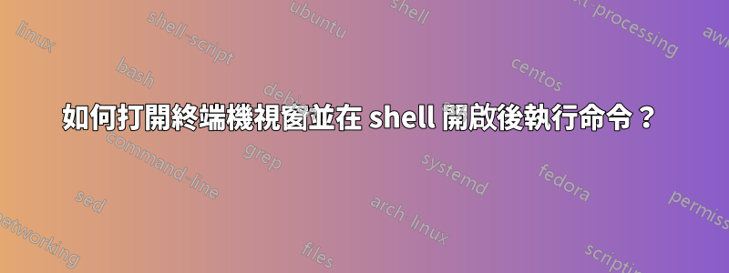 如何打開終端機視窗並在 shell 開啟後執行命令？