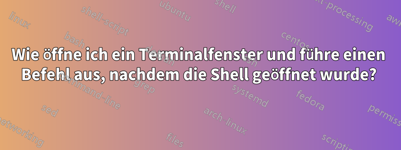 Wie öffne ich ein Terminalfenster und führe einen Befehl aus, nachdem die Shell geöffnet wurde?