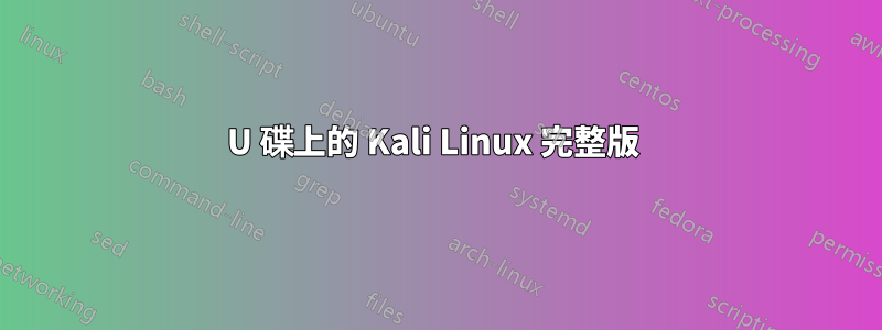 U 碟上的 Kali Linux 完整版 