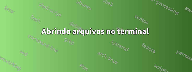 Abrindo arquivos no terminal