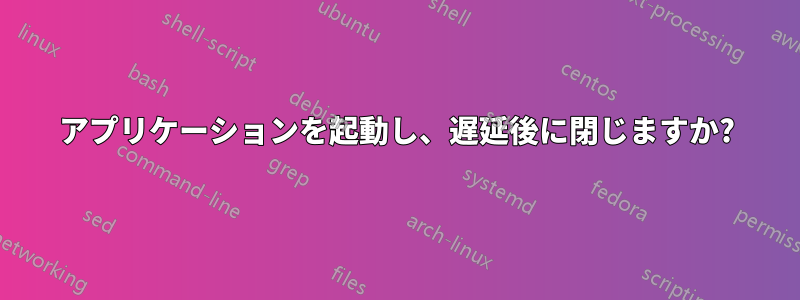 アプリケーションを起動し、遅延後に閉じますか?