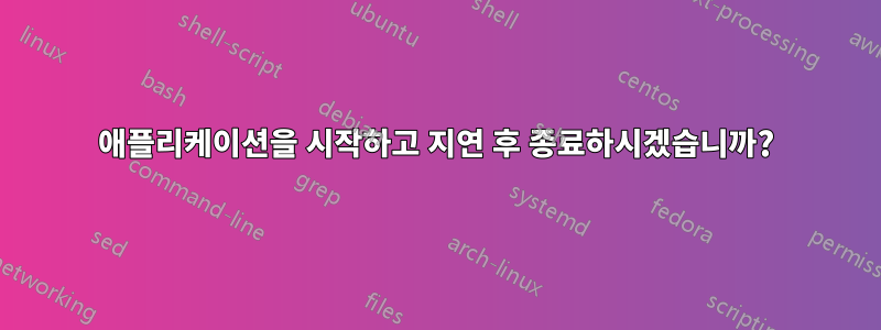 애플리케이션을 시작하고 지연 후 종료하시겠습니까?