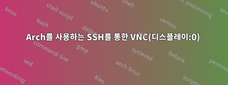 Arch를 사용하는 SSH를 통한 VNC(디스플레이:0)