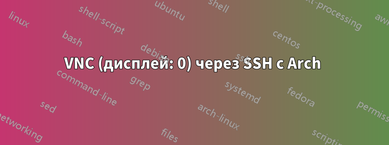 VNC (дисплей: 0) через SSH с Arch