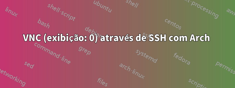 VNC (exibição: 0) através de SSH com Arch