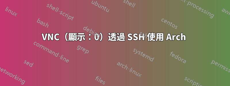 VNC（顯示：0）透過 SSH 使用 Arch