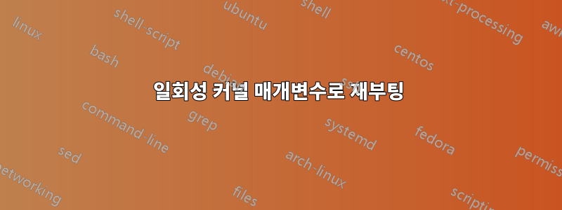 일회성 커널 매개변수로 재부팅